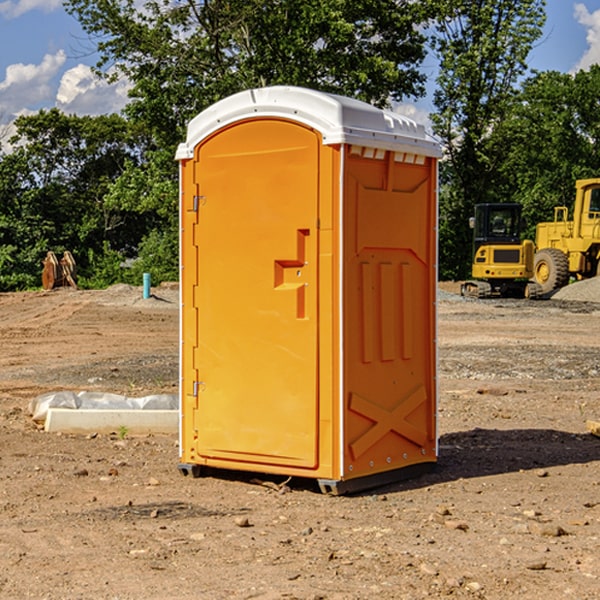 how often are the portable restrooms cleaned and serviced during a rental period in Carthage